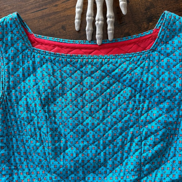 Vintage 50s 60s Handmade Quilted Sleeveless Fit and Flare Swing Dress ~ Size S - Picture 6 of 8